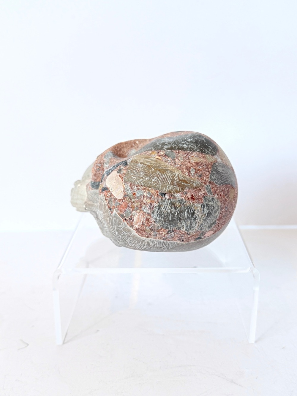 Australian Brecciated Chert Crystal Skull Carving Carved Stone Sculpture 294g - Picture 6 of 15